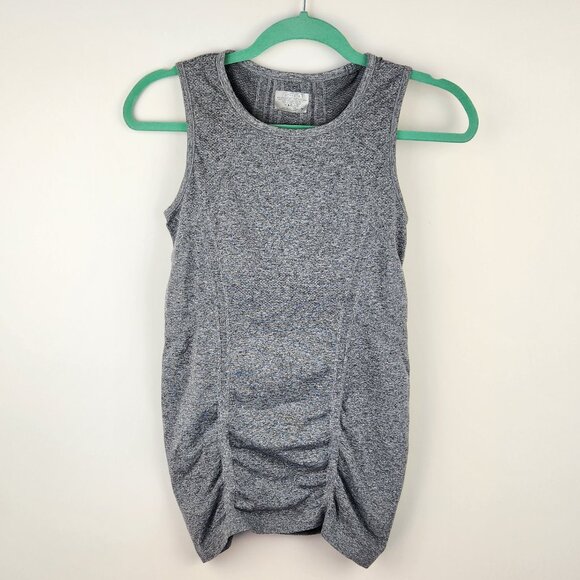 Athleta Heather Gray Athletic Stretchy Ruched Tank Top sz XS - Picture 1 of 7